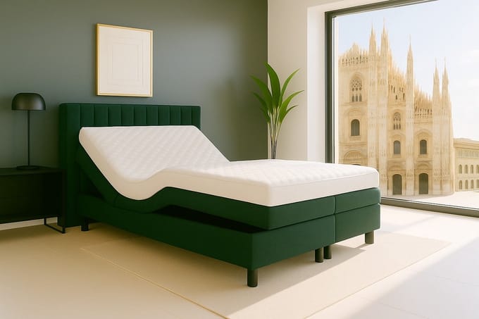 Boxspring Milano Elektrisch verstelbaar 200x200 cm Donkergroen