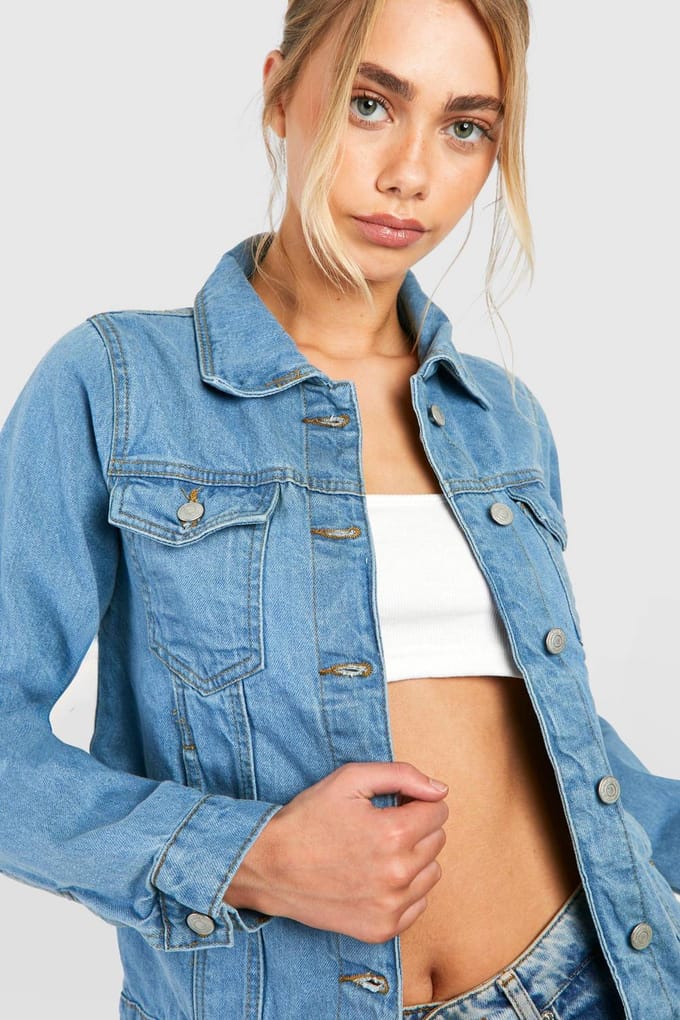 boohoo Dames Denim Western Jas | Lichtblauw | Maat: 34