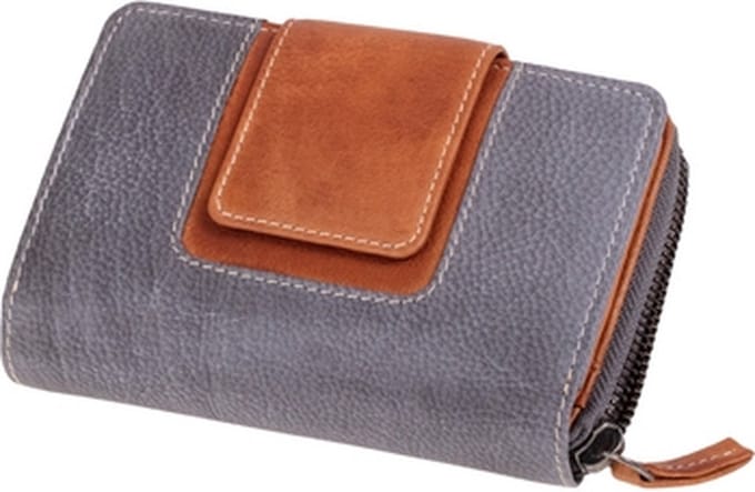 Mika damesportefeuille - leer - lila/bruin - JU-42182