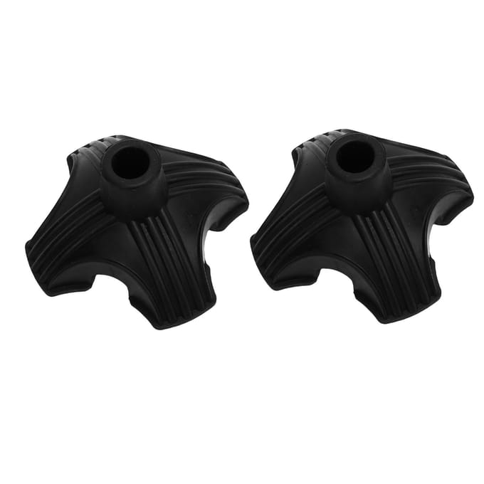 2-delige set zelfdragende vierpunts loopondersteuning met rubberen uiteinde, 19 mm binnendiameter black