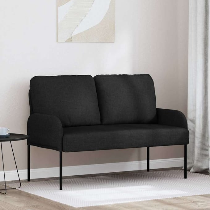 vidaXL - Banken - met - kussen - 110cm - Zwart - Multiplex