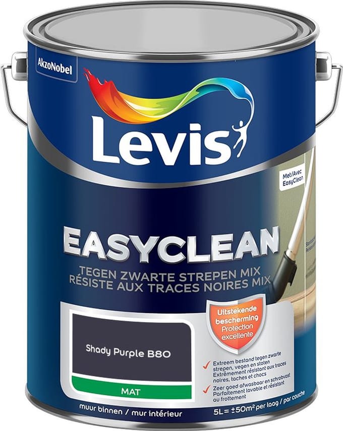 Levis - Easyclean Tegen Zwarte Strepen Mix - Shady Purple B80 - Mengverf - 5 L