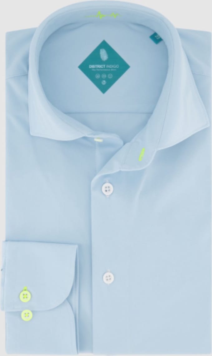 District Indigo Overhemd Pique Performance Licht Blauw (7.31.025.780 - 017)