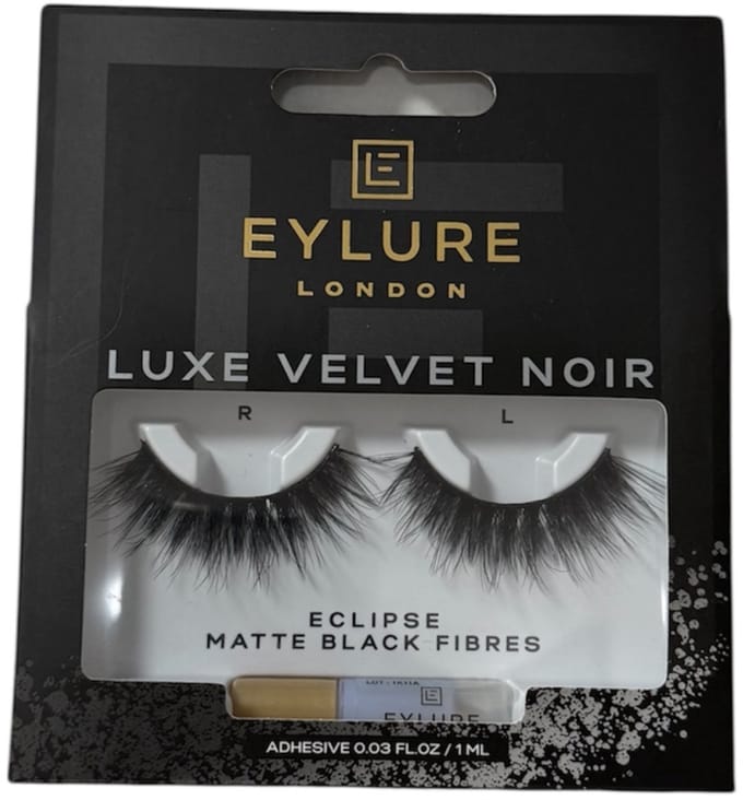 Eylure London wimpers Luxe Velvet Noir eclipse Matte Black Fibres + lijm