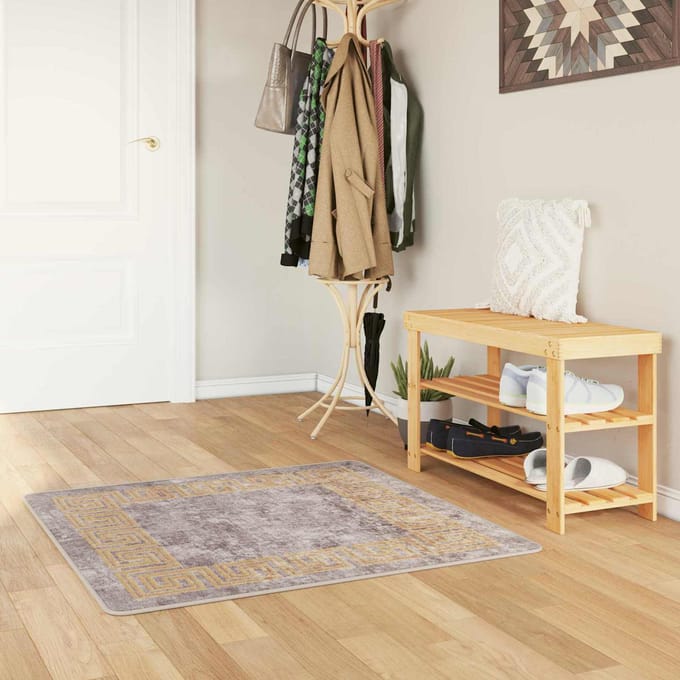 vidaXL - Tapijt - Runner - MARSA - Grijs - 100 - x - 100 - cm - Polyester - en - PVC