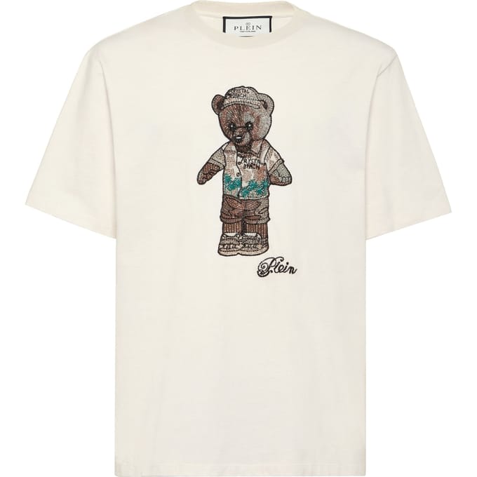 Crystal Round Neck T-Shirt Teddy Bear