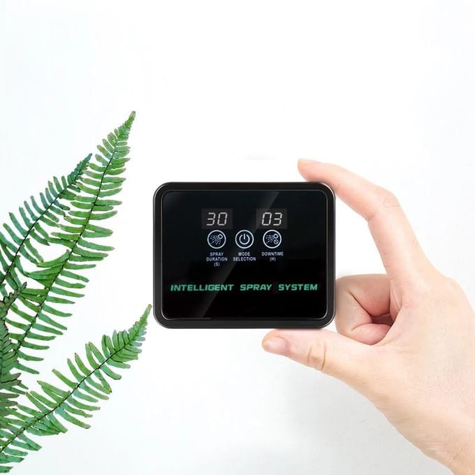 Intelligente reptielenterrariums Mistmachine Waterbevochtiger Timer Automatische bewatering Binnenmist Spraysysteem Kits Sproeier black