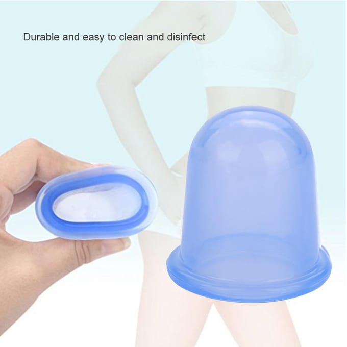 2 stuks set Siliconen Vacuüm Lichaamsmassage Helper Anti Cellulitis Massage Cups Cupping (Blauw) blauw