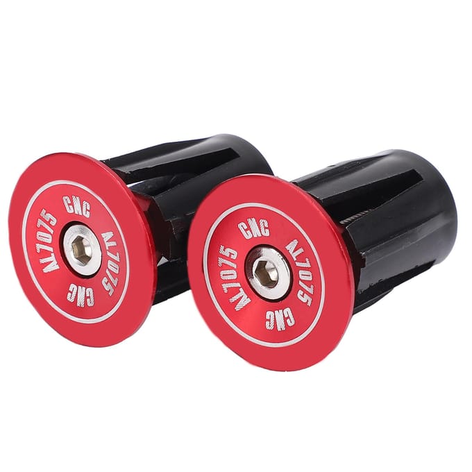 2 stuks Stuurdop Aluminiumlegering Plastic Vervangbaar Praktische FietsaccessoiresRood black