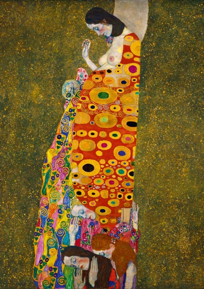 Bluebird Puzzle kunst puzzel Gustave Klimt Hope II 1908 1000 stukjes.