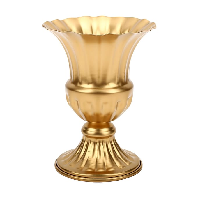 Vase à Fleurs Vintage en Fer Base Stable Compact Polyvalent Vase à Fleurs Commémoratif pour Usage Extérieur 16W6106JI-1