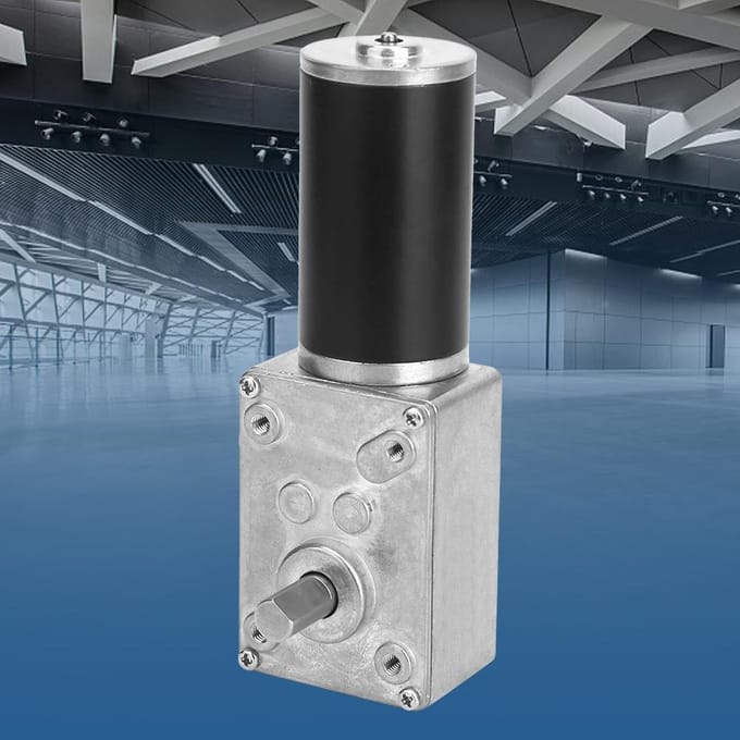 Snelheidsreductie Elektrische Versnellingsbakmotor Omkeerbare Wormwielmotor 8mm As 24V(230 tpm)