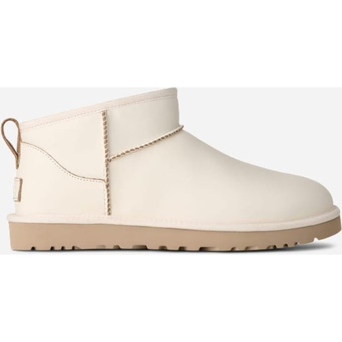 UGG® Classic Ultra Mini Contrast Boot in Jasmine/White Pepper, Size 6, Polyester/Leather/Wool