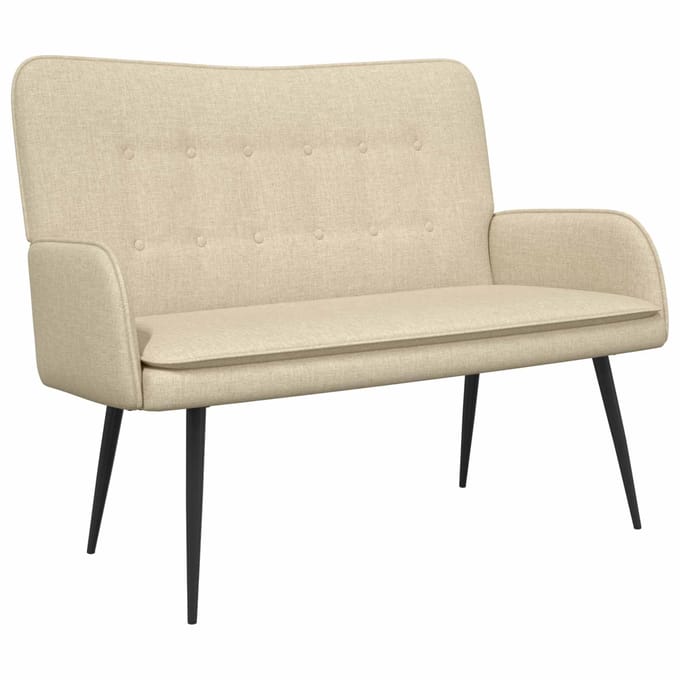 vidaXL - 2-Zits - Sofa - Crèmekleurig - 115 - x - 61 - x - 87 - cm - Stof