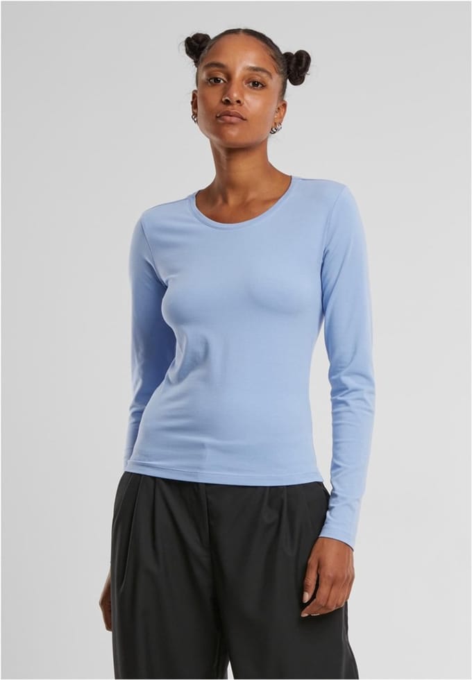 Urban Classics - Basic Super Slim Longsleeve top - 3XL - Blauw