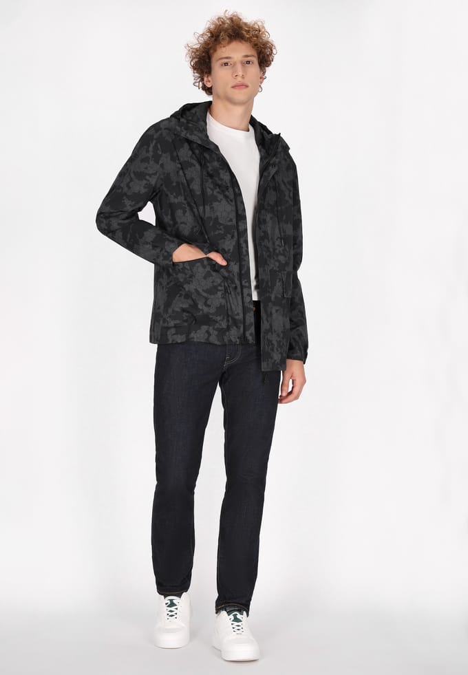 Schmuddelwedda Anorak Heren Donkergrijs zwart camouflage