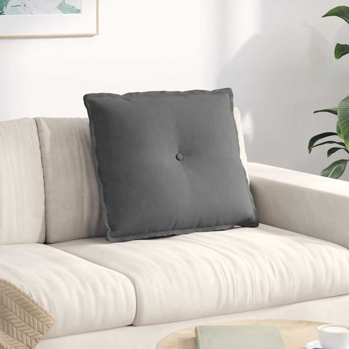 vidaXL - Rugkussen - Donkergrijs - 60 - x - 50 - cm - Microvezel - Stof