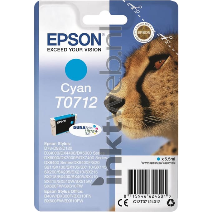 Epson Inktcartridge T071 (C13T07124010) Cyaan