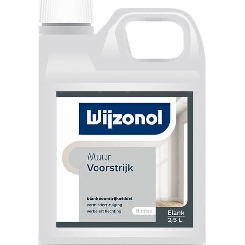 Wijzonol Interieurverven Muurvoorstrijk - 2,5 liter - Blank