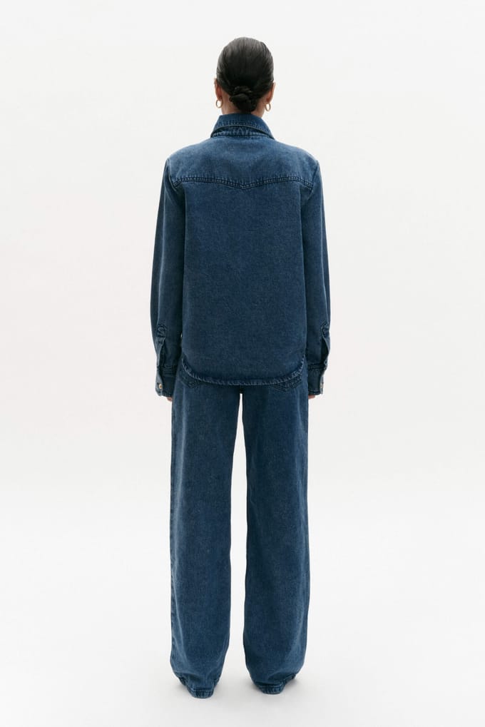 BENU Dames Denim Overhemd met Lange Mouwen