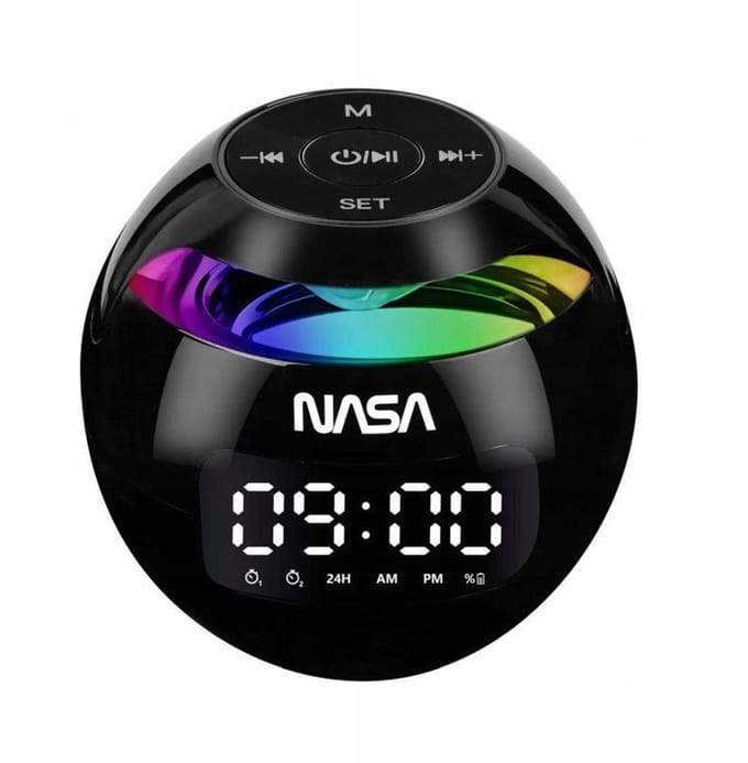 NASA SP200 - Alarm Clock Radio - Bluetooth Speaker - LED verlichting