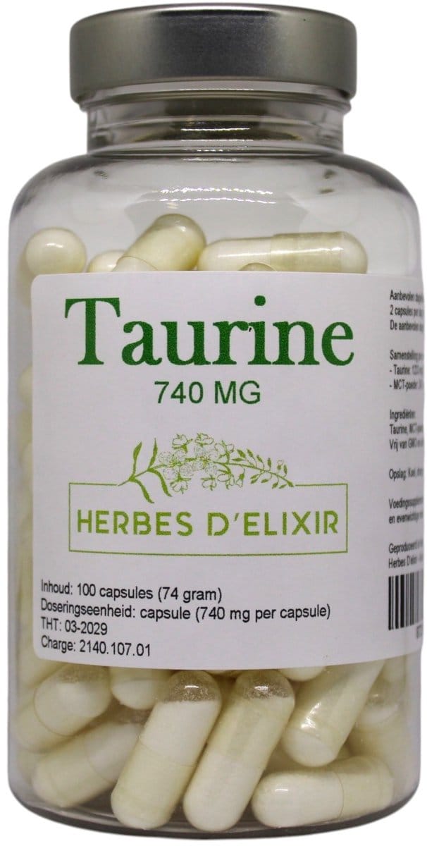 Herbes D'elixir Taurine - 100 capsules - Vegan - 740 mg - 100% Natuurlijk