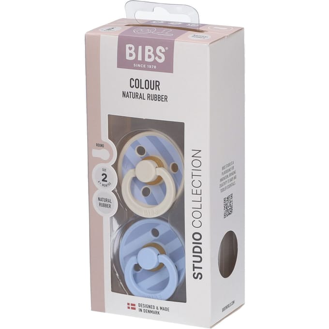 Bibs Studio Baby Blue/Dusty Blue 6-18 mnd 2 Stuks Fopspeen 12022103