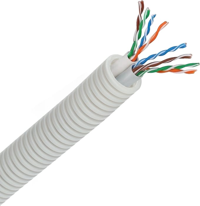 Snelflex flexibele buis 2x data U/UTP CAT-5e - 20mm per rol 100 meter (SFUTP5E/2)
