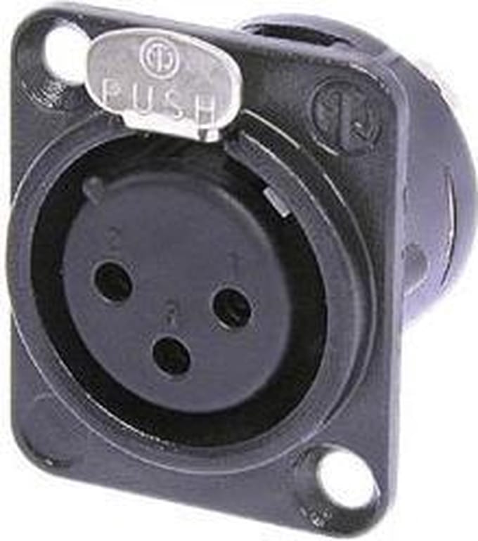 Neutrik - Neutrik - Xlr Chassisdeel, 3-Polig Vrouwelijk, Verguld, Zwart, D-Formaat (NC3FD-LX-B)