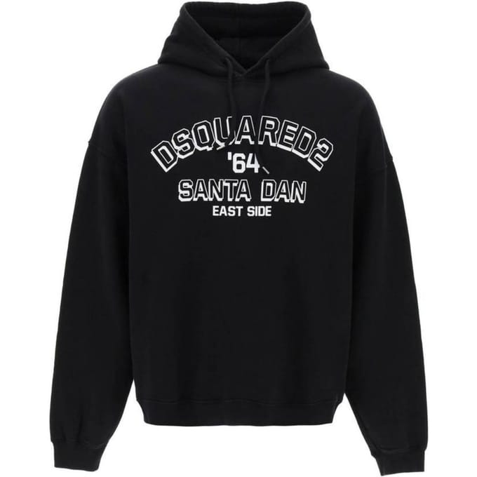 Dsquared2 losse pasvorm Santa Dan logo zwarte hoodie