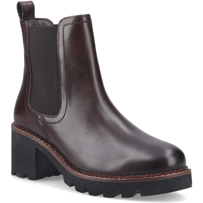 Hush Puppies Gaia Leren Dames Chocolade geklede Chelsea Boots