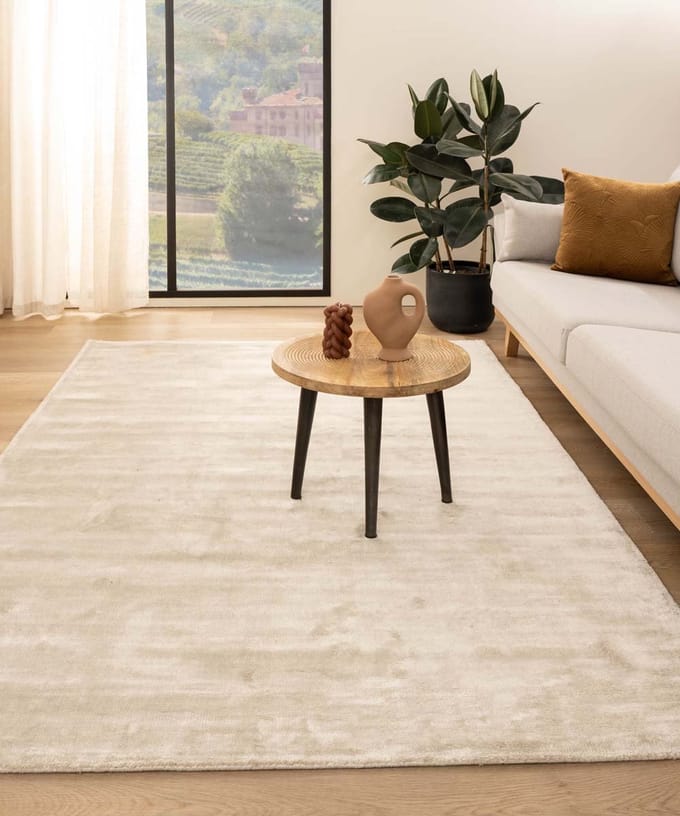 Viscose vloerkleed - Pearl ivoor 80x150