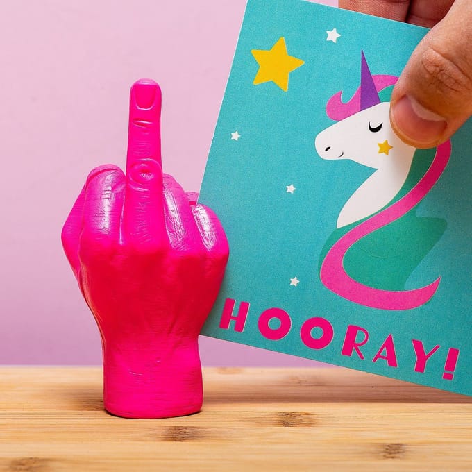 Bitten Middelvinger fotohouder - Roze