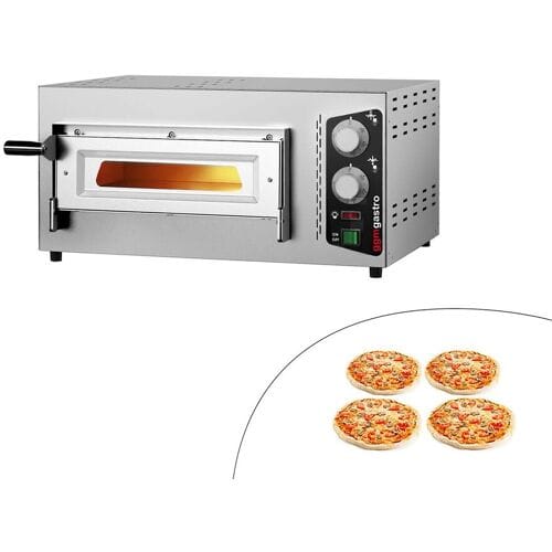 GGM Gastro Elektro Pizzaofen - 4x 24cm - Manuell Zilver