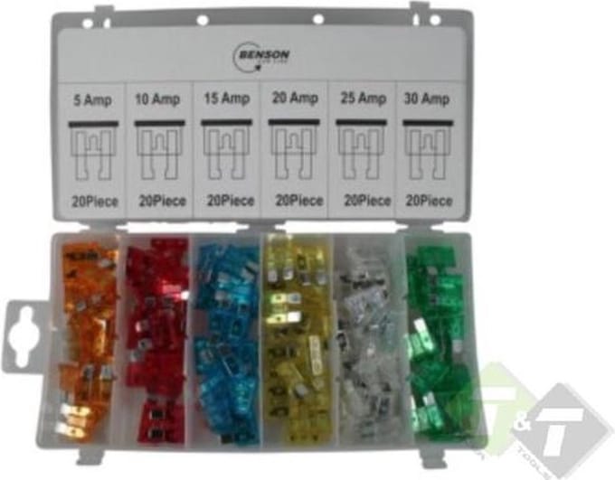 steekzekeringen - autozekering 120 delig - 5, 10, 15, 20, 25, 30 ampère