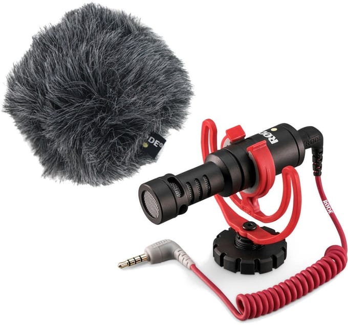 Cameramicrofoon Rode VIDEO MICRO Zendmethode:Kabelgebonden Incl. kabel, Incl. windkap, Flitsschoenmontage