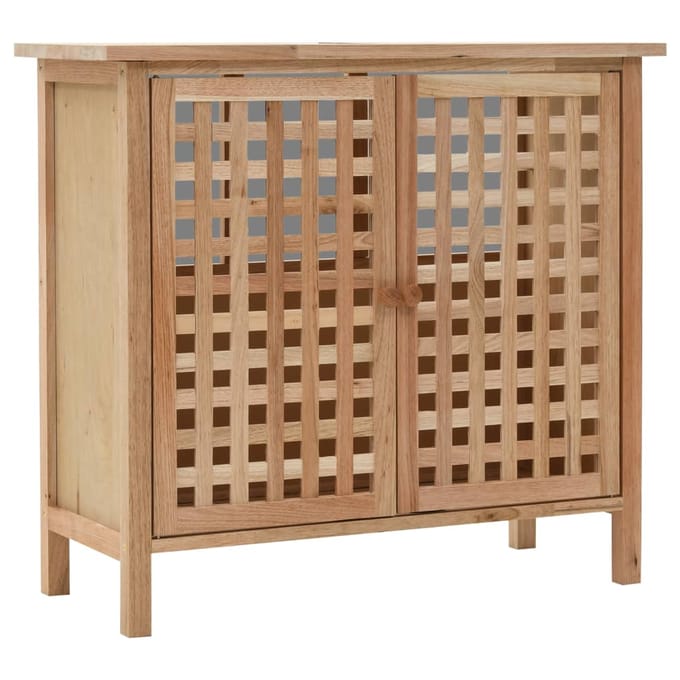 vidaXL - Wastafelkast - 66x29x61 - cm - massief - walnotenhout