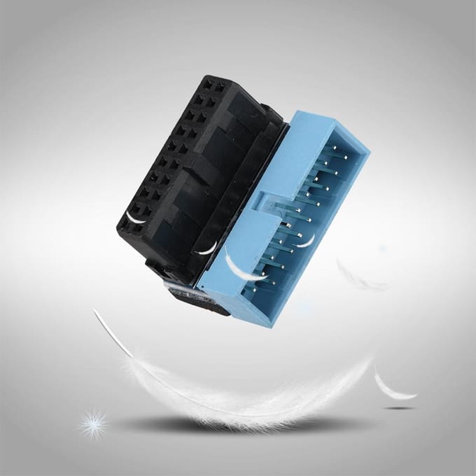 5 stuks 90 graden haakse USB 3.0 19-pins interne moederbordheader zwart