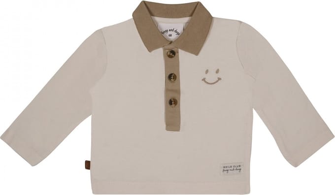 Frogs and Dogs - Smile Polo Shirt - Beige - Maat 62 -