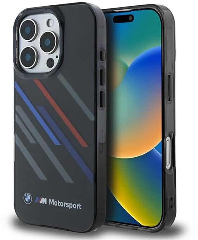 BMW Back cover - iPhone 16 Pro - Zwart - Schokbestendig - Antislip Grip