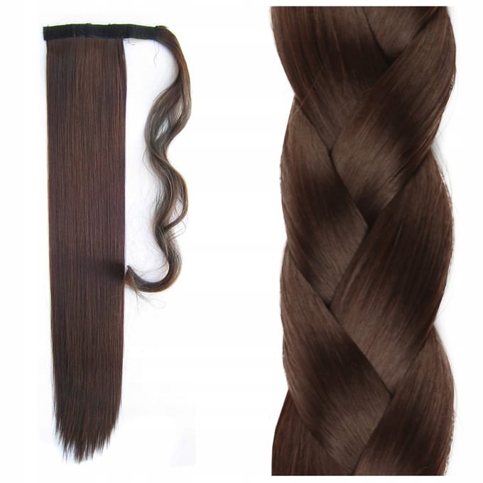 55 cm paardenstaartverlenging - steil, lang synthetisch haar met klittenband