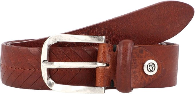 b.belt riem Silver Ledergürtel W100 Mid Brown bruine