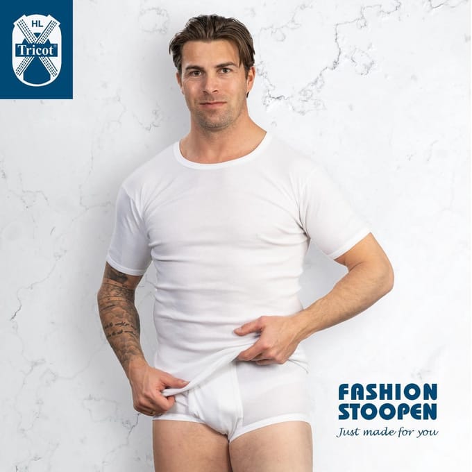 HL Tricot - Tino/hemd korte mouw wit - Maat S - Mannen - wit -