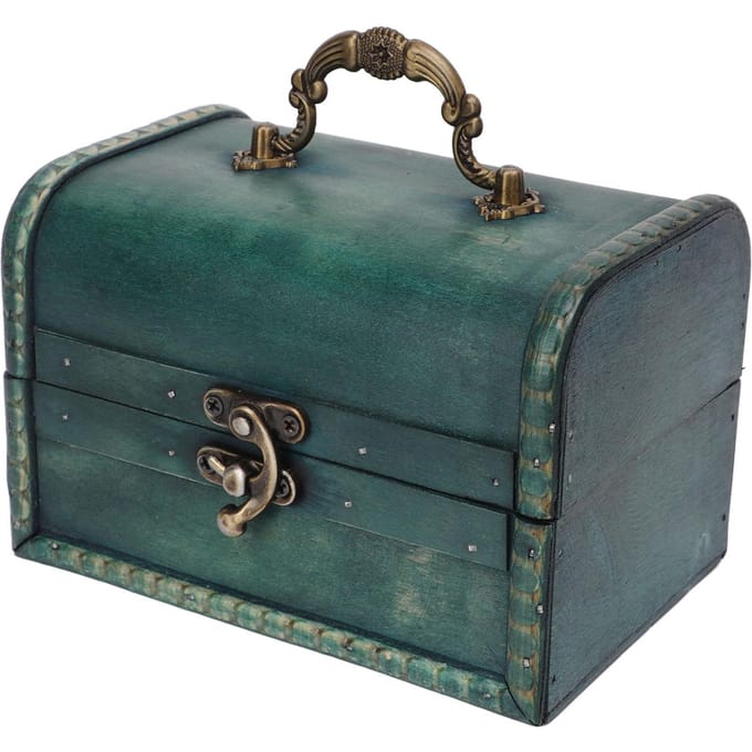 Sieradendoos Retro Stijl Groen Compact Design Composiethout Hars Draagbaar Praktisch Sieraden gray