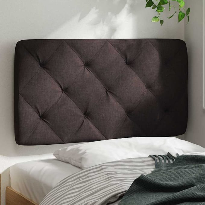 vidaXL - Hoofdbordkussen - 90 - cm - stof - donkerbruin