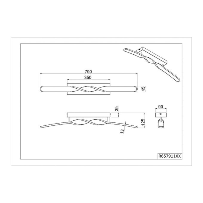 Reality Leuchten LED plafondlamp Ginko, zand, metaal, lengte 79 cm