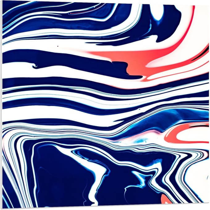 Forex - Blauw/Witte Vlekken - 80x80cm Foto op Forex
