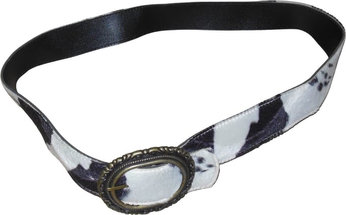 Dames riem met vacht-patroon zwart-wit