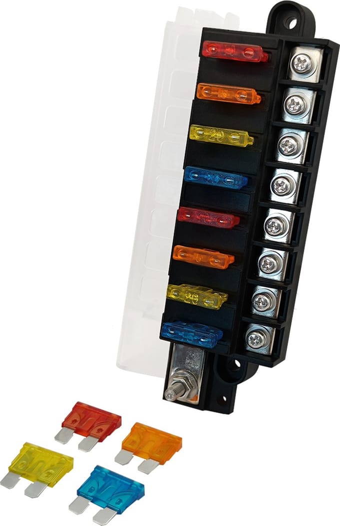 ProRide Steekzekeringhouder 8-polig - 12-32V - Max. 100A per blok Max. 30A per circuit