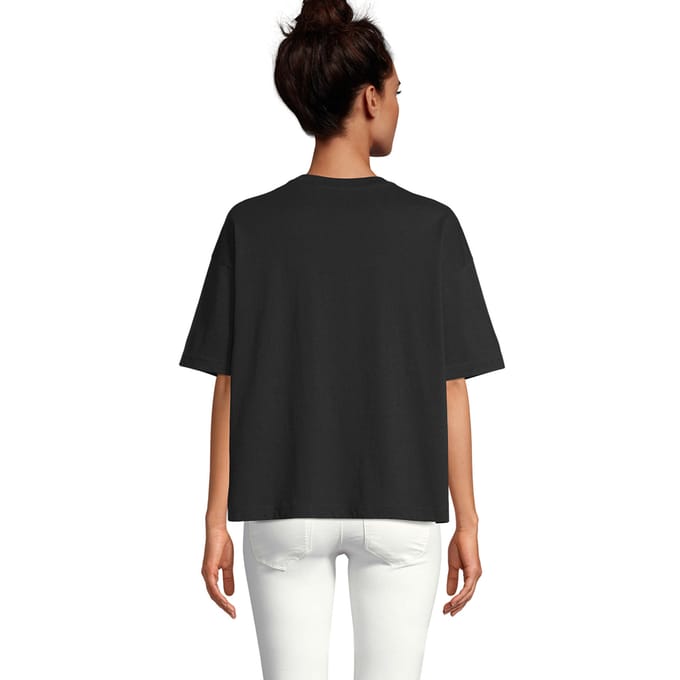 SOLS Dames/Dames Boxy Oversized T-shirt (Diep zwart)